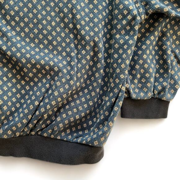 Vintage Engbers Casualwear Blue Diamond Polo Sweater Pattern AOP Fall Unisex L - Picture 8 of 14